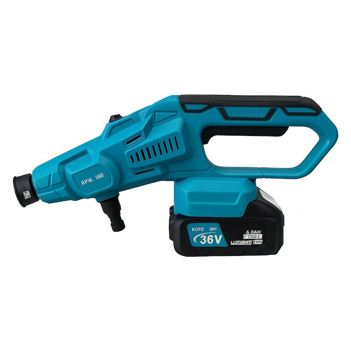 Водоструйка 6в1 Kraft Royal, Акумулаторна, Дисплей, Зелена, 36VDC, 8Ah, 15bar, 1600W, К-т