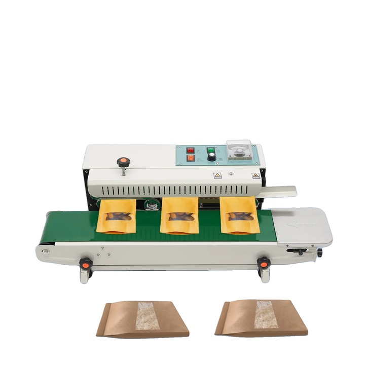 Masina de etansat, viteza reglabila a benzii transportoare, motor de 500 W, design compact