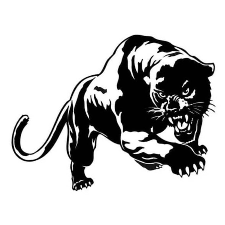 Sticker auto "Leopard",19.5*13.6cm, negru, pentru bara de protectie, Rupeti si lipiti, Proportionalitate vizuala, Recunoasterea imbunatatita a vehiculelor, Nici o deteriorare a vopselei, usor de inlocuit