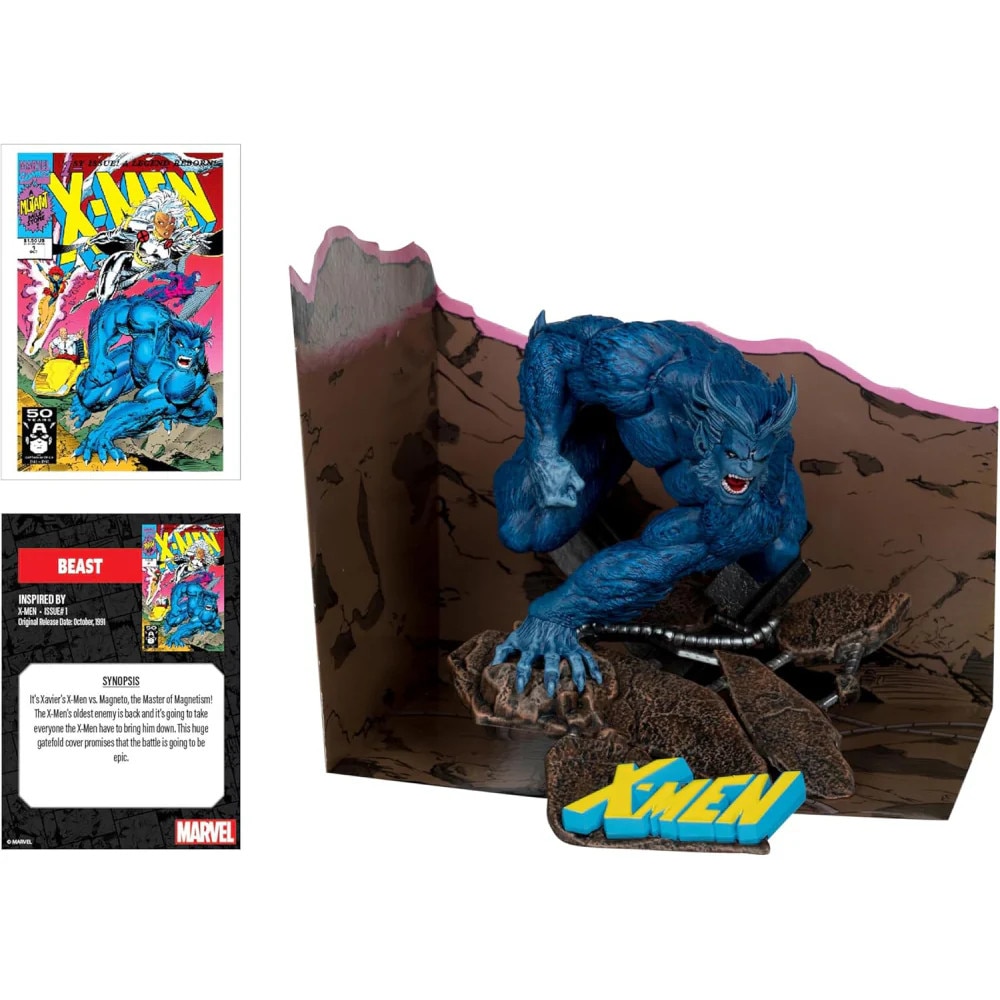 MARVEL - FIGURINE DE BEAST AVEC SCÈNE (X-MEN #1) 1/10 - MARVEL