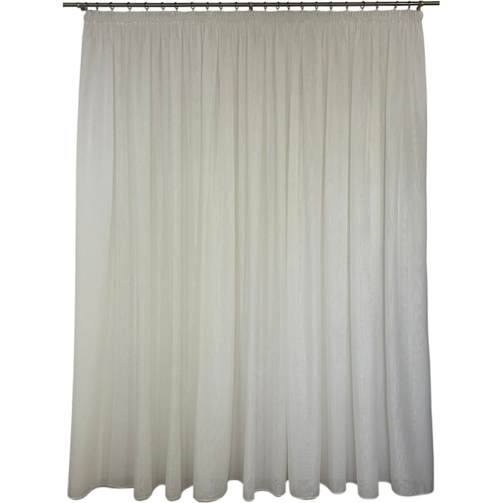 Perdea voal simplu culoare ivory Basic Liz Line, cu rejansa 250x245cm - RD8625
