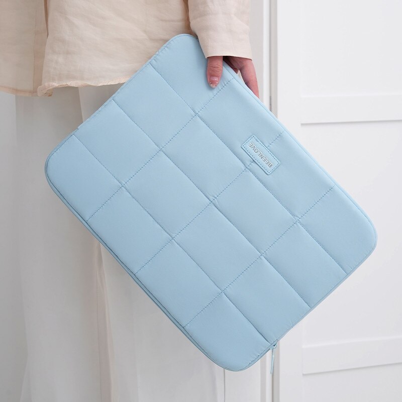 Geanta laptop, 14 inch, albastru deschis, poliester, 1 compartiment, fermoar