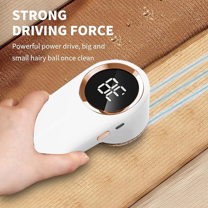Aparat Electric de Indepartat Scamele Aurov®, 3 Viteze Ajustabile, cu Lame Inox, incarcare USB Type-C, Protectie Dubla Tesaturi, Afisaj Digital LED, Portabil si Potrivit pentru Calatorii, Negru