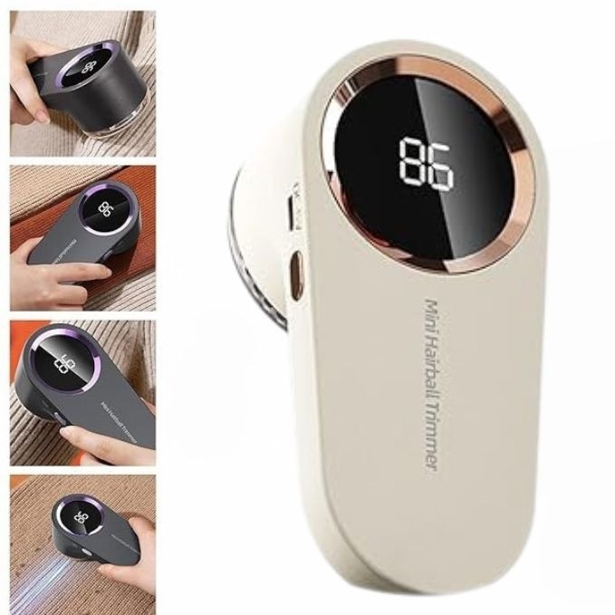 Aparat Electric de Indepartat Scamele Aurov®, 3 Viteze Ajustabile, cu Lame Inox, incarcare USB Type-C, Protectie Dubla Tesaturi, Afisaj Digital LED, Portabil si Potrivit pentru Calatorii, Alb