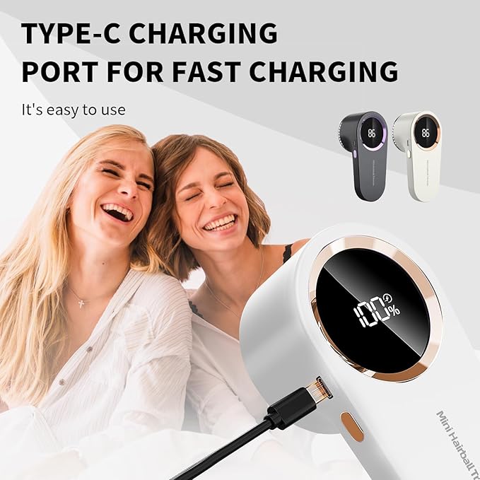 Aparat Electric de Indepartat Scamele Aurov®, 3 Viteze Ajustabile, cu Lame Inox, incarcare USB Type-C, Protectie Dubla Tesaturi, Afisaj Digital LED, Portabil si Potrivit pentru Calatorii, Negru