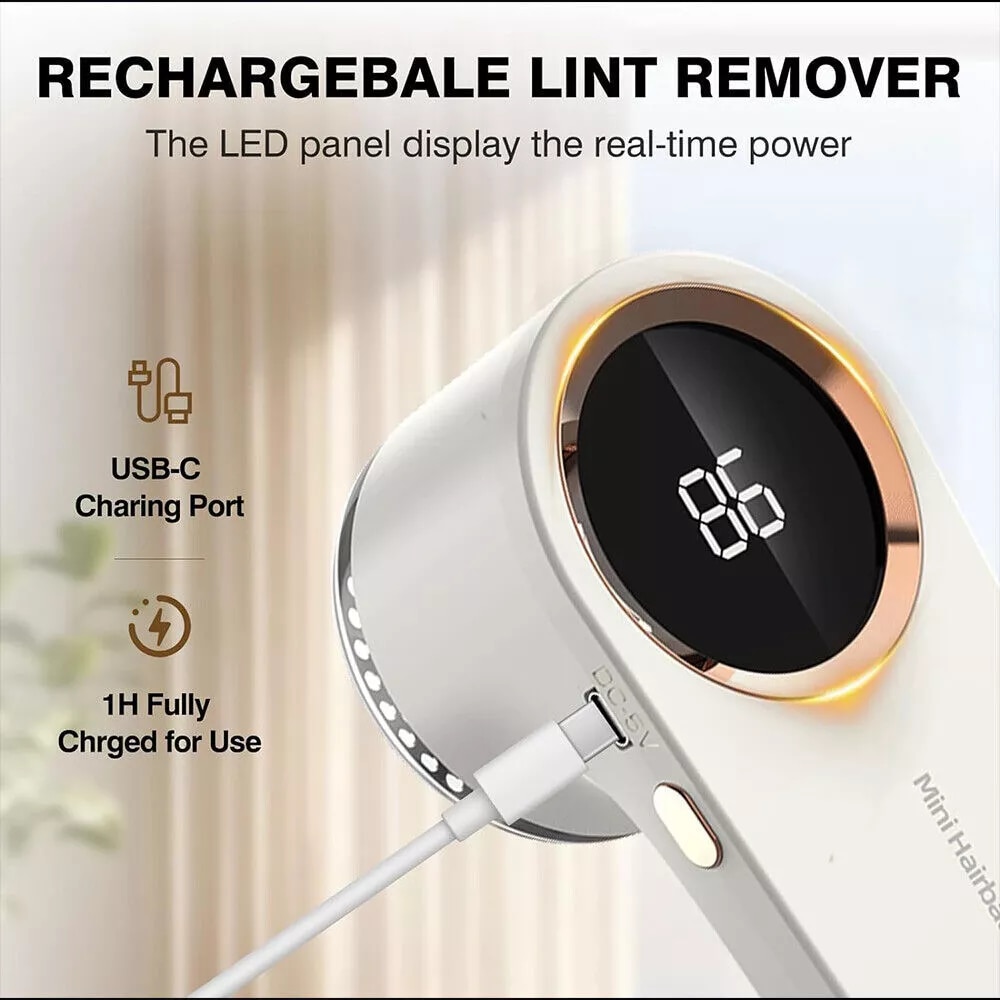 Aparat Electric de Indepartat Scamele Aurov®, 3 Viteze Ajustabile, cu Lame Inox, incarcare USB Type-C, Protectie Dubla Tesaturi, Afisaj Digital LED, Portabil si Potrivit pentru Calatorii, Alb
