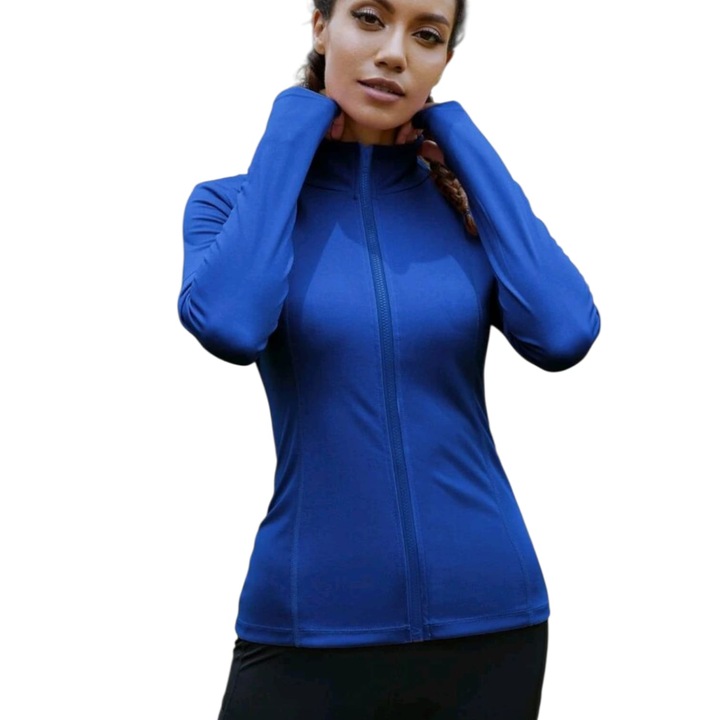Jacheta sport pentru femei, elastica, albastra, marimea XL