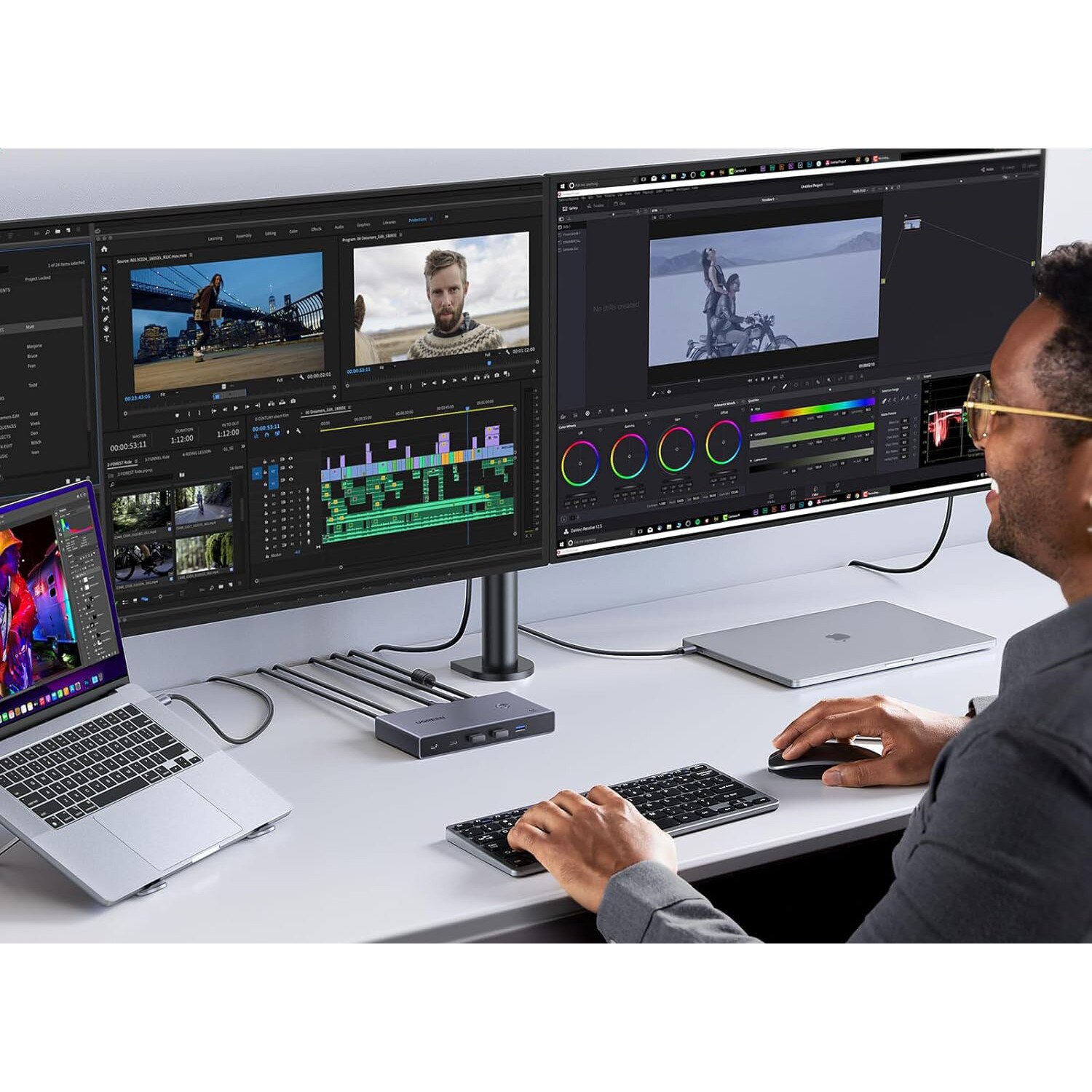 Switch KVM 2 PC 2 Monitoare, 4K@60Hz, PD100W - eMAG.ro