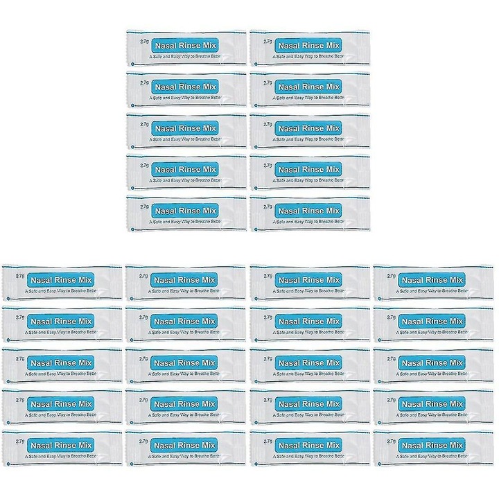 Set 200 pachete de sare nazala, curatare zilnica, alb, 7x2x0.3cm