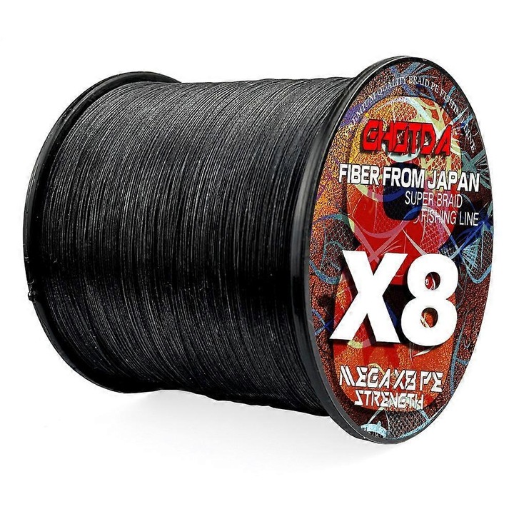 Fir de pescuit 300m, 8 fire impletite, rezistent la abraziune, multicolor, 0.14x0.50mm