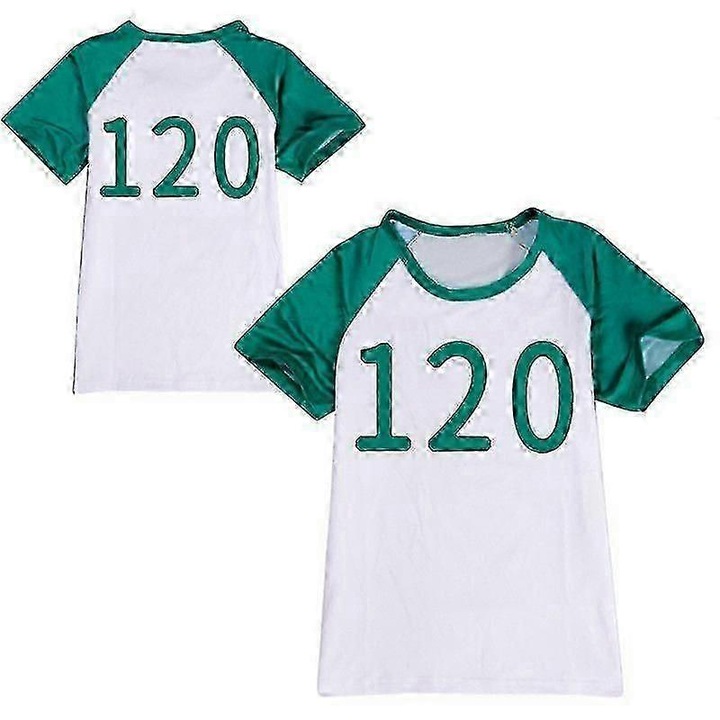 Комплект костюм Squid Game, 3 части, яке, риза с къс ръкав, панталони, многоцветен, 160см