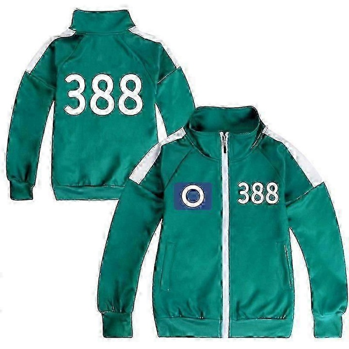 Комплект костюм Squid Game, 3 части, яке, риза с къс ръкав, панталони, многоцветен, 30x130см