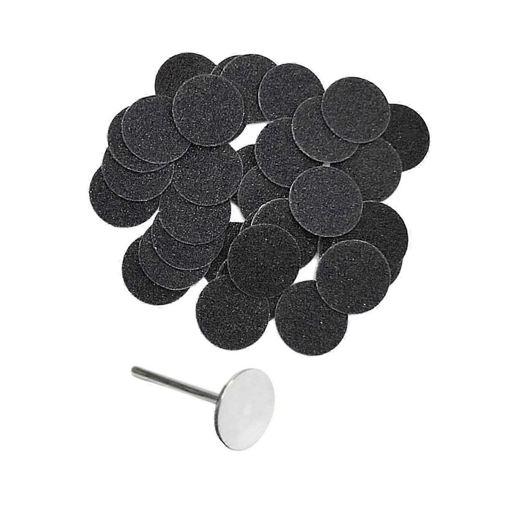 Set de 50 bucati smirghel pentru aparat electric de indepartat calusuri, 15mm, 80 Grit, 35mm, 150 Grit