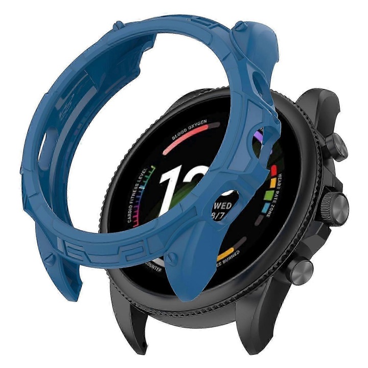 Carcasa TPU pentru ceas Fossil Gen 6, 42mm, albastru inchis, set 1 buc.
