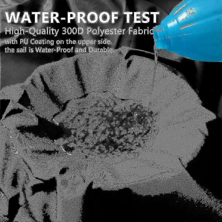 Umbra de soare 3x3x4.3m, neagra, cu protectie UV, impermeabila, set cu 3 franghii