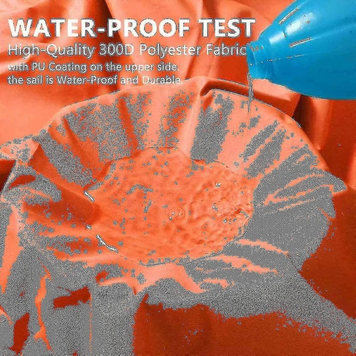 Umbra de soare 3x4x5m, portocalie, material oxford, impermeabila, protectie UV