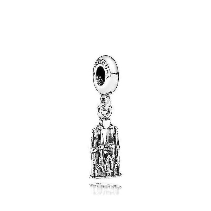 Charm din argint 925 pentru bratari, forma neregulata, cu zircon, roz aurit, 2.49g
