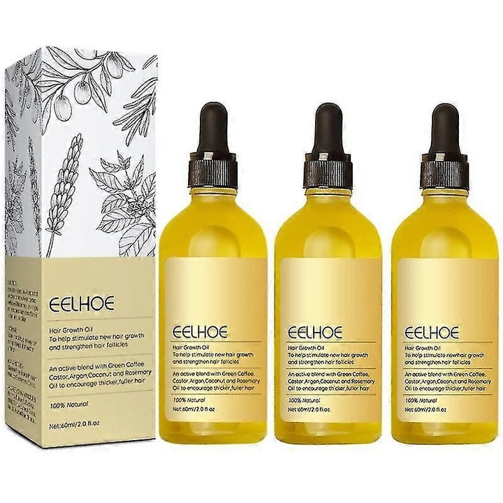 Ulei esential de rozmarin pentru cresterea parului, 60ml, anti-cadere, reparare par deteriorat, 3 buc, Eelhoe