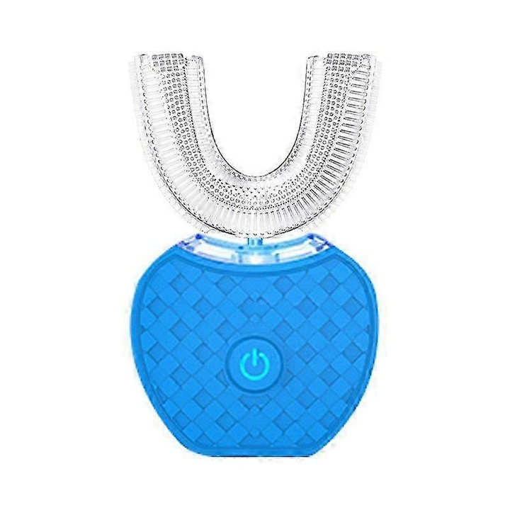 U alakú elektromos fogkefe, 360 fokos tisztítás, 4 üzemmód, kék