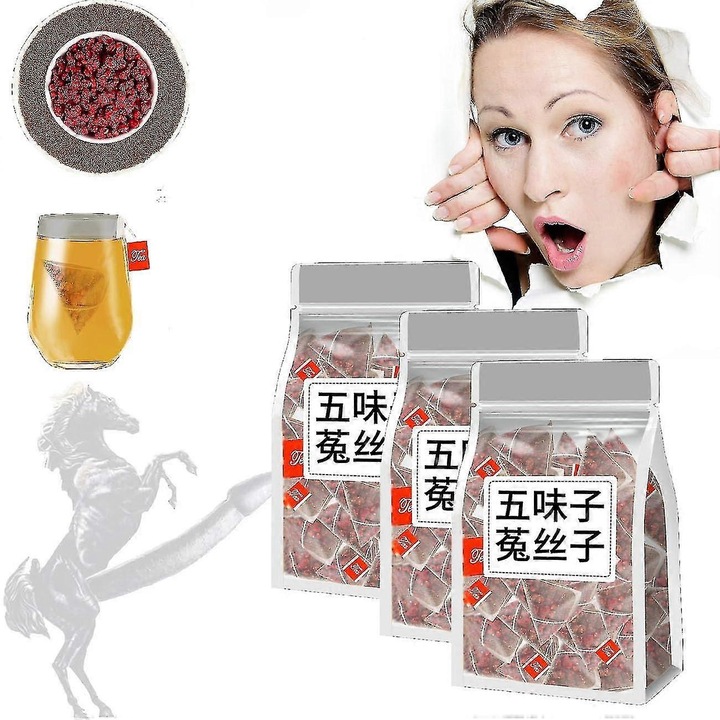 Ceai de Goji, 60 plicuri, amestec pentru ficat, multivitamine, usor de transportat