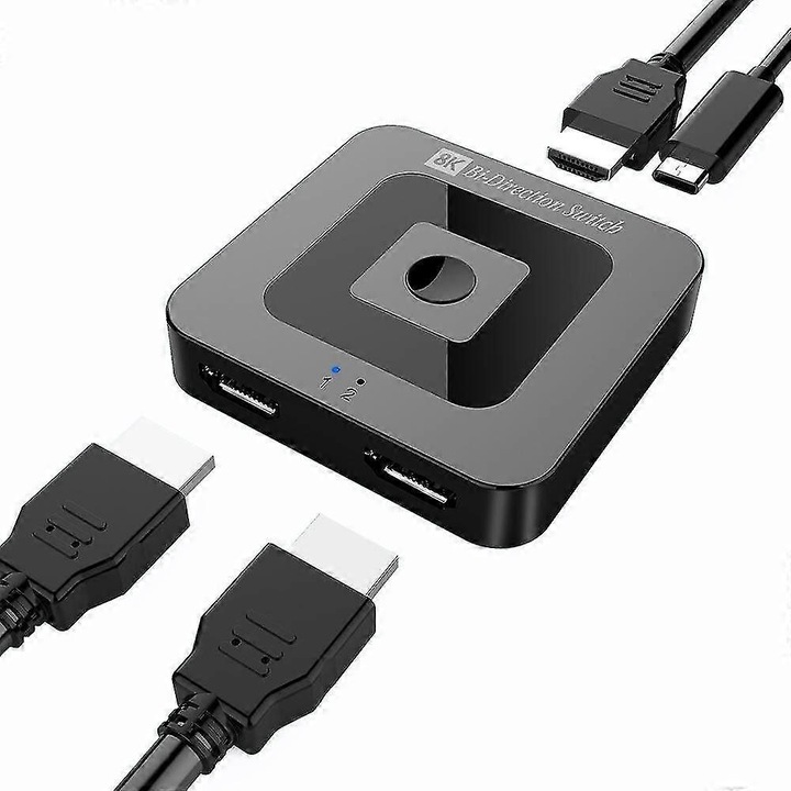 Switch HDMI 2.1 bidirectional 8K, 1x2/2x1, 48Gbps, compatibil cu PlayStation, Xbox, 40m transmisie