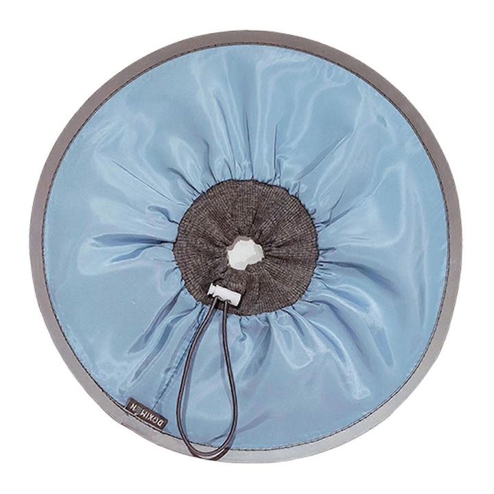 Guler protector pentru pisici, reglabil, din poliester, culoare albastru deschis, dimensiune S