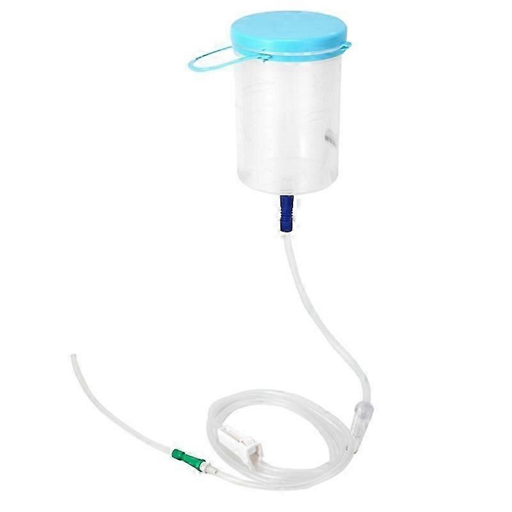 Dispozitiv de hidroterapie intestinala, 1200ml, cu 10 duze, curatare anala, plastic, 19x12x12cm