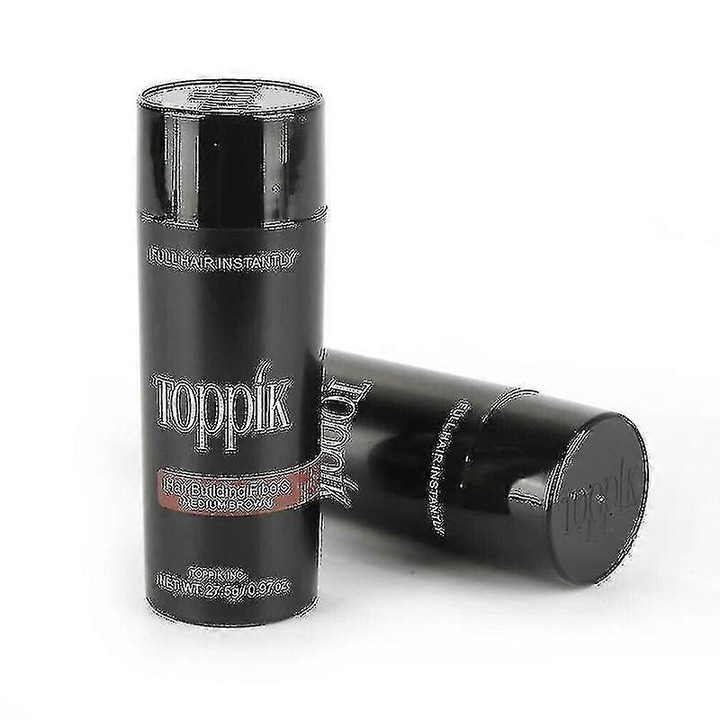 Комплект от 2 броя Фибри за коса Toppik 27.5g, цвят средно кафяв, естествен ефект