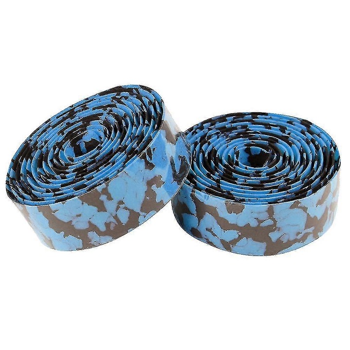 Ghidoline bicicleta, albastru-negru, rezistenta la alunecare, usor de instalat, set de 2 bucati