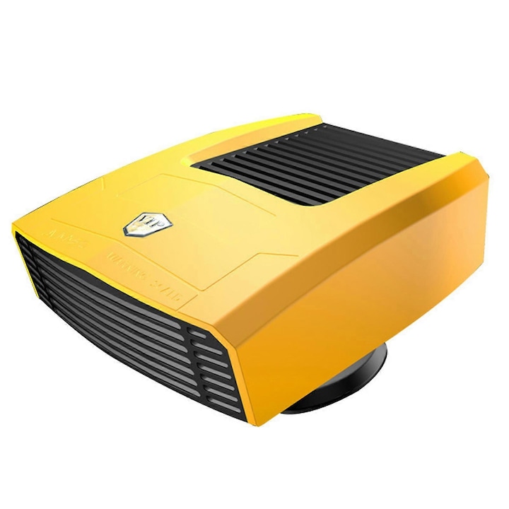 Autós szélvédő páramentesítő 12V/24V, gyors fűtés, multifunkcionális ventilátor, 150W/180W, 125x100x40mm, sárga