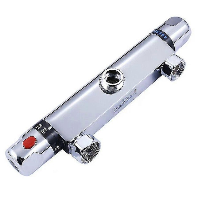 Baterie termostatica pentru dus, 1/2, distanta ajustabila 130x170mm, eficienta 20~50, electroplacare PVD