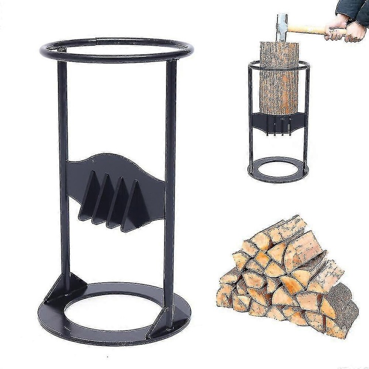 Feliator lemne metalic, 10x20cm, durabil, compact, pentru gradina si camping