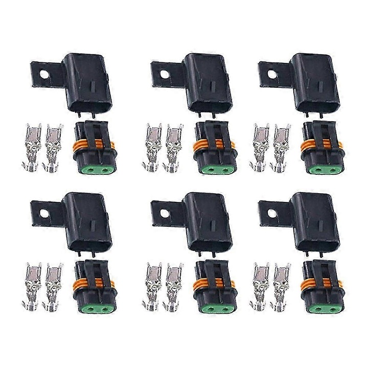 Set 6 suporturi sigurante ATO ATC impermeabile, negru, plastic