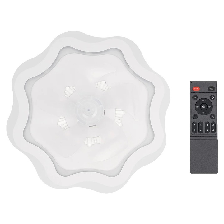 Ventilator de tavan, telecomanda, temperatura de culoare reglabila, rotatie bidirectionala