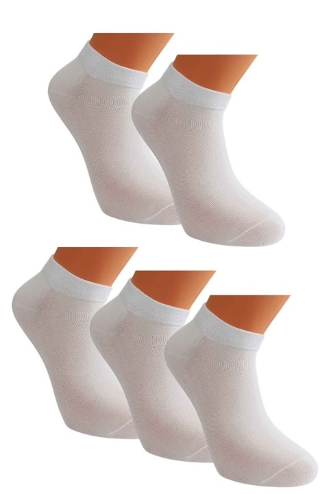 Set 5 perechi-Sosete barbati tricot fin, Alb