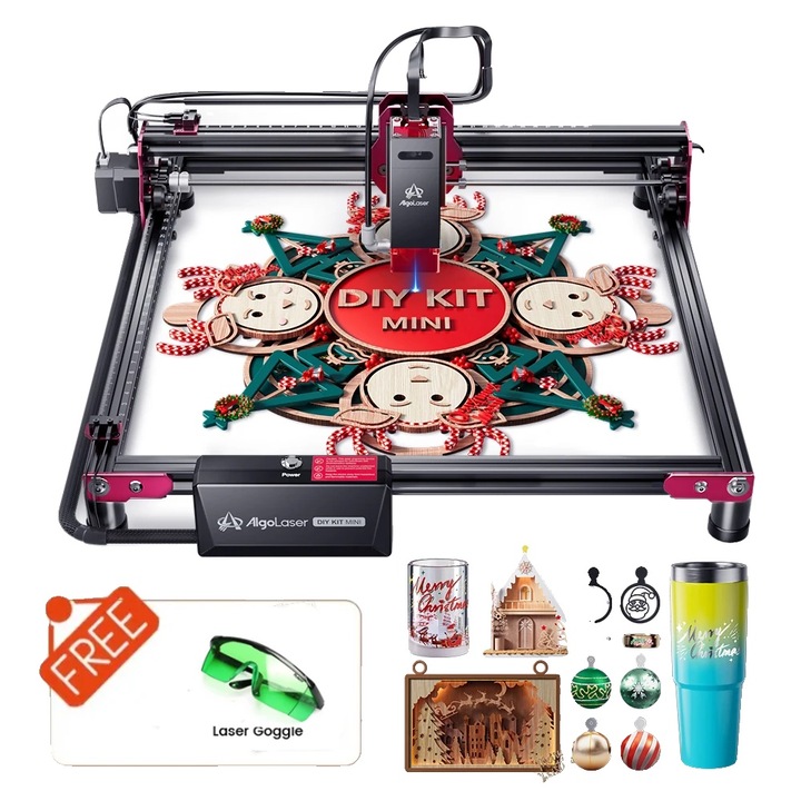 Masina de gravat cu laser DIY KIT MINI, Algolaser5W, taiere de precizie, dimensiune 300x300mm, 5W
