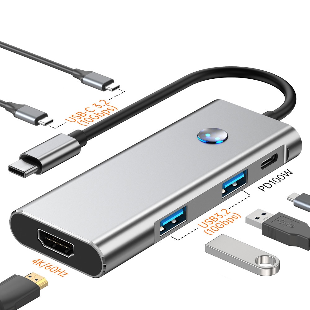 Hub Adaptor USB-C Anker Powerexpand+ 11-In-1, HDMI și DP 4K@60Hz