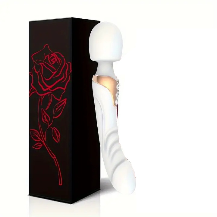 Vibrátor dildó női, Mufanxing® szexuális játékok, 10 rezgési mód, orvosi szilikon, állítható sebesség mindkét végén, erős stimuláció, rugalmas és tartós, fehér