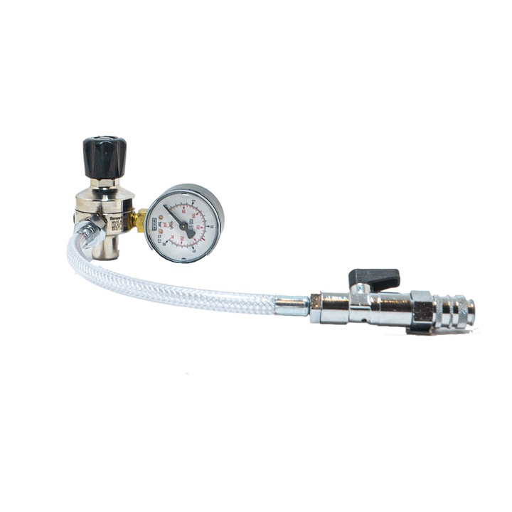 Regulator de presiune Oxyturbo Minor pentru dispensere de smantana, 0-15 bar, cu furtun si adaptor, 0.38 kg