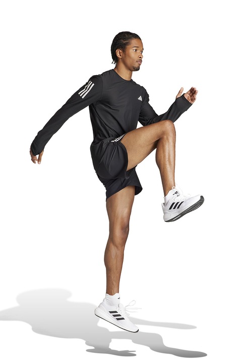 adidas Performance, Bluza cu fenta pentru degetul mare, pentru alergare Own The Run, Alb/Negru