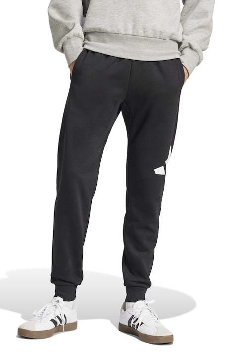 adidas Sportswear, Pantaloni de trening regular fit cu buzunare, Alb/Negru