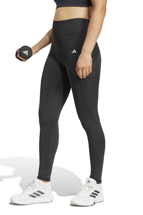 adidas Performance, Colanti cu talie inalta pentru fitness OPT, Negru