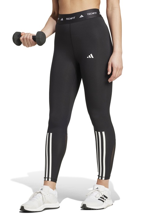adidas Performance, Sportleggings hálós részletekkel, Fehér/Fekete