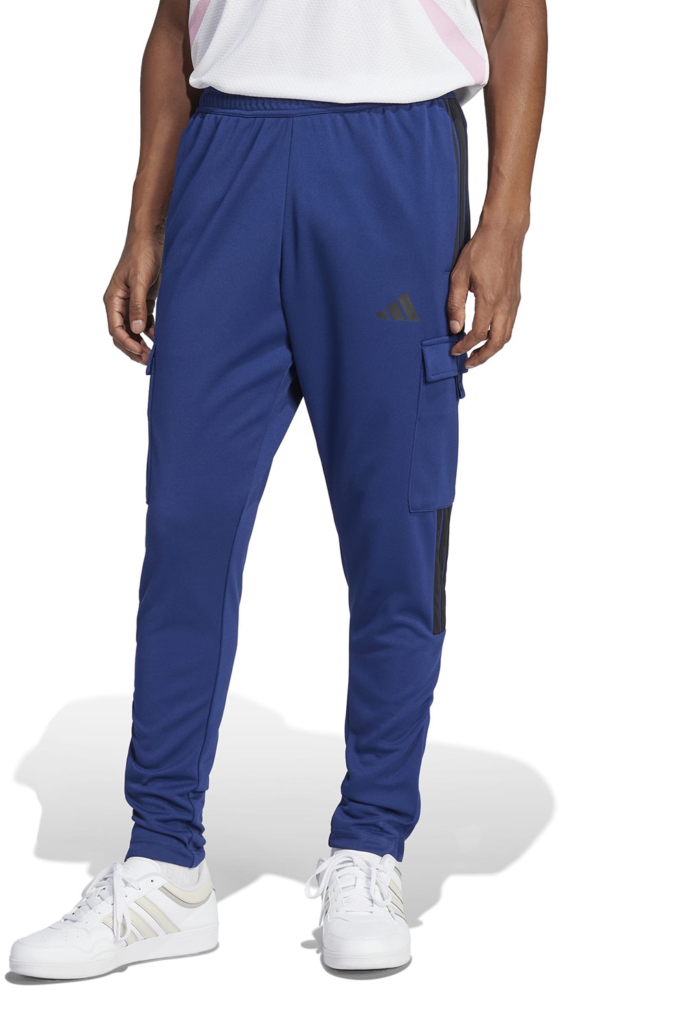 adidas Sportswear, Pantaloni de trening jogger cu logo, Negru, Albastru inchis, L