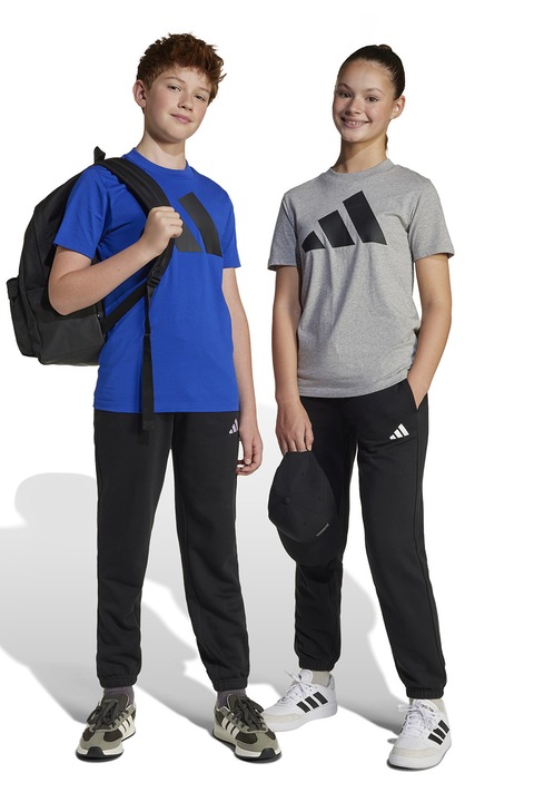 adidas Sportswear, Húzózsinóros pamuttartalmú szabadidőnadrág, Fehér/Fekete