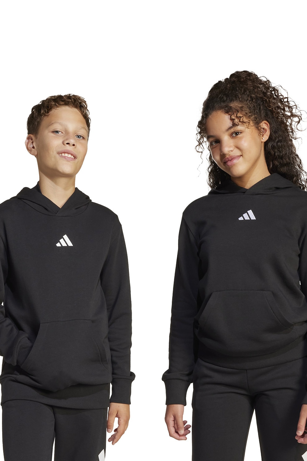 はく adidas Sportswear, Hanorac cu buzunar kangaroo si logo, Alb, Negru