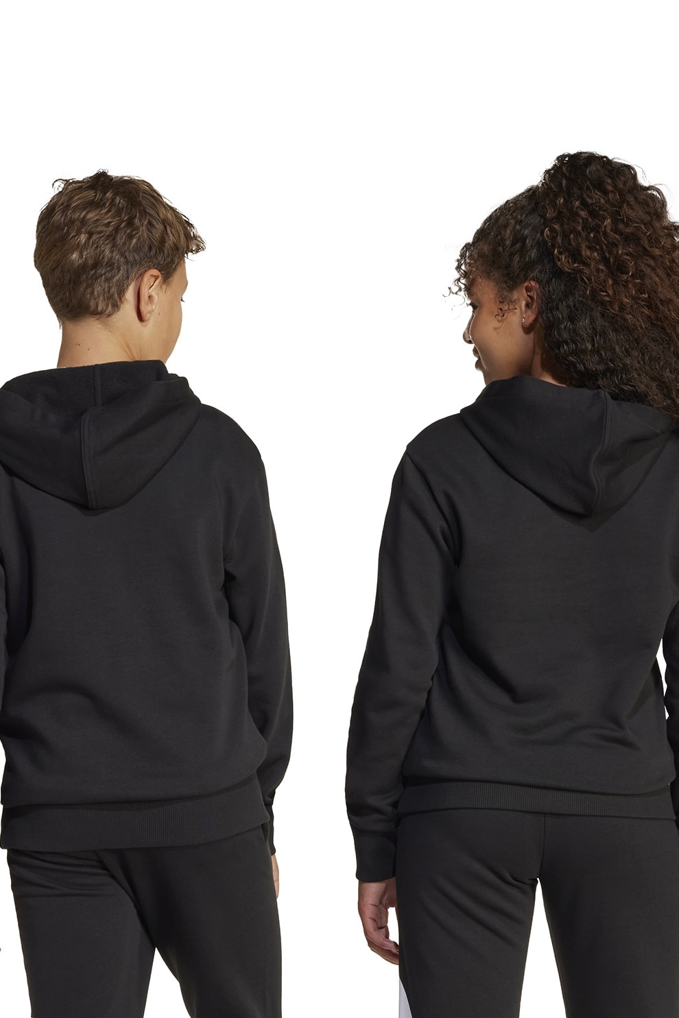 adidas Sportswear, Hanorac cu buzunar kangaroo si logo, Alb, Negru