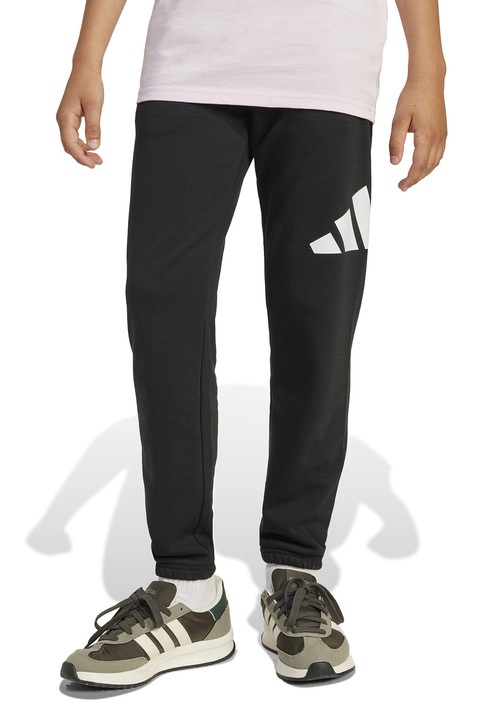 adidas Sportswear, Húzózsinóros szabadidőnadrág logós részlettel, Fehér/Fekete