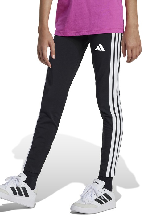 adidas Sportswear, Colanti cu logo Essentials, Alb/Negru
