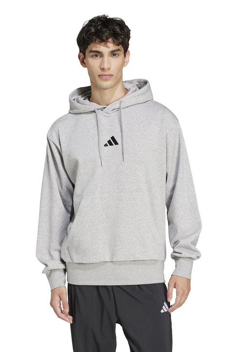 adidas Sportswear, Hanorac regular fit cu buzunar kangaroo Feelcozy, Negru/Gri deschis